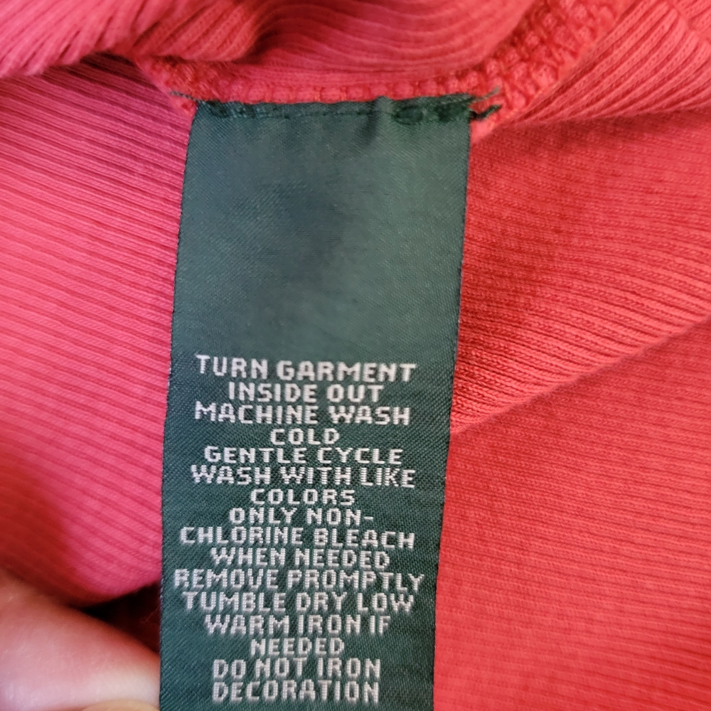 Lauren Ralph Lauren‎ Coral Long Sleeve Top with Button Details - Picture 13 of 14